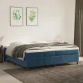cadre de lit Bleu foncé 200x200 cm Velours