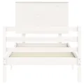 Cadre de lit avec tête de lit blanc 90x200 cm bois massif