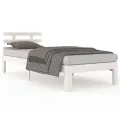 Cadre de lit Blanc Bois massif 75x190 cm Petit simple