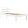 Cadre de lit Blanc Bois massif 75x190 cm Petit simple