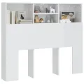 Armoire de tête de lit Blanc brillant 120x19x103,5 cm
