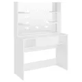Table de maquillage avec éclairage LED 100x40x135 cm MDF Blanc