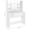Table de maquillage avec éclairage LED 100x40x135 cm MDF Blanc