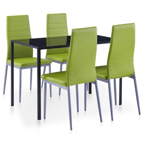 Mobilier de salle à manger 5 pcs Vert