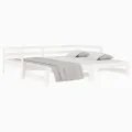 Lit coulissant Blanc 2x(90x190) cm Bois de pin massif