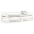 Lit coulissant Blanc 2x(90x190) cm Bois de pin massif