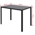 Ensemble de table à manger sept pièces noir et blanc