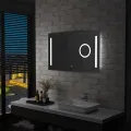 Miroir mural à LED de salle de bain et capteur tactile 100x60cm