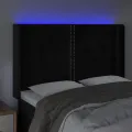 Tête de lit à LED Noir 147x16x118/128 cm Velours