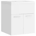Armoire d'évier avec lavabo intégré Blanc Aggloméré