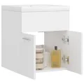 Armoire d'évier avec lavabo intégré Blanc Aggloméré