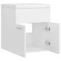 Armoire d'évier avec lavabo intégré Blanc Aggloméré