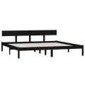 Cadre de lit Noir Bois de pin massif 180x200 cm UK Super King