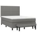 cadre de lit avec matelas Gris foncé 140x190cm Tissu