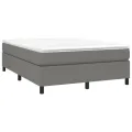 cadre de lit Gris foncé 140x190 cm Tissu