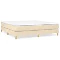 cadre de lit avec matelas Crème 160x200 cm Tissu