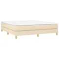cadre de lit avec matelas Crème 160x200 cm Tissu