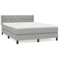 cadre de lit avec matelas Gris clair 140x200cm Tissu