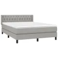 cadre de lit avec matelas Gris clair 140x200cm Tissu