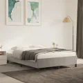 Cadre de lit Gris clair 140x190 cm Velours