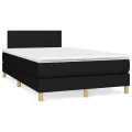 cadre de lit avec matelas Noir 120x200 cm Tissu