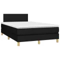 cadre de lit avec matelas Noir 120x200 cm Tissu