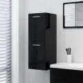 Armoire de salle de bain Noir 30x30x80 cm Aggloméré