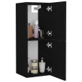 Armoire de salle de bain Noir 30x30x80 cm Aggloméré