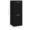 Armoire de salle de bain Noir 30x30x80 cm Aggloméré