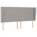 Tête de lit avec oreilles Gris clair 183x23x118/128 cm Tissu