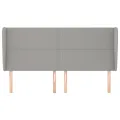 Tête de lit avec oreilles Gris clair 183x23x118/128 cm Tissu