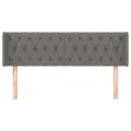 Tête de lit avec oreilles Gris foncé 163x16x78/88 cm Tissu