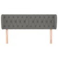 Tête de lit avec oreilles Gris foncé 163x23x78/88 cm Tissu