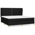 cadre de lit avec matelas Noir 200x200 cm Tissu