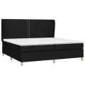 cadre de lit avec matelas Noir 200x200 cm Tissu