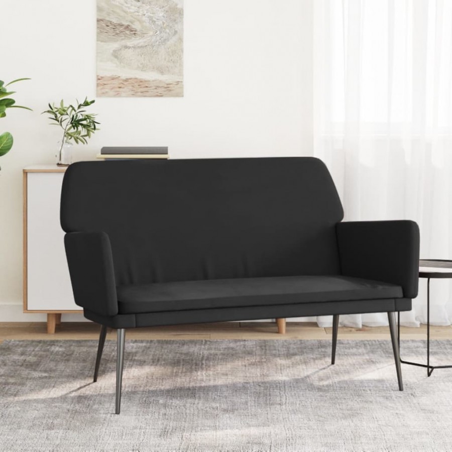 Banc Noir 108x79x79 cm Velours