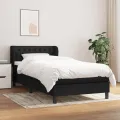 cadre de lit avec matelas Noir 90x200 cm Tissu