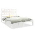Cadre de lit Blanc Bois massif 120x190 cm Petit Double