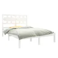 Cadre de lit Blanc Bois massif 120x190 cm Petit Double