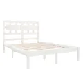 Cadre de lit Blanc Bois massif 120x190 cm Petit Double