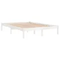 Cadre de lit Blanc Bois massif 120x190 cm Petit Double