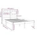Cadre de lit Blanc Bois massif 120x190 cm Petit Double