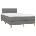 cadre de lit avec matelas Gris foncé 120x200cm Tissu