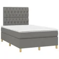 cadre de lit et matelas et LED Gris foncé 120x200 cm