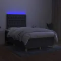 cadre de lit et matelas et LED Gris foncé 120x200 cm