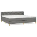 cadre de lit avec matelas Gris foncé 200x200cm Tissu
