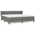 cadre de lit avec matelas Gris foncé 200x200cm Tissu