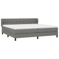 cadre de lit avec matelas Gris foncé 200x200cm Tissu