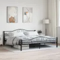 Cadre de lit Noir Acier 200 x 200 cm