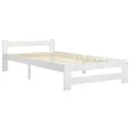 Cadre de lit Blanc Bois de pin massif 100x200 cm